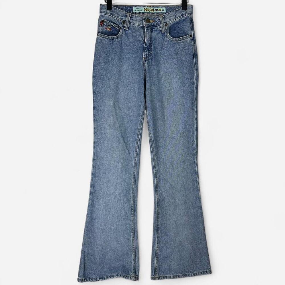 Vintage y2k mudd low rise flare jeans size 3 made in mexico